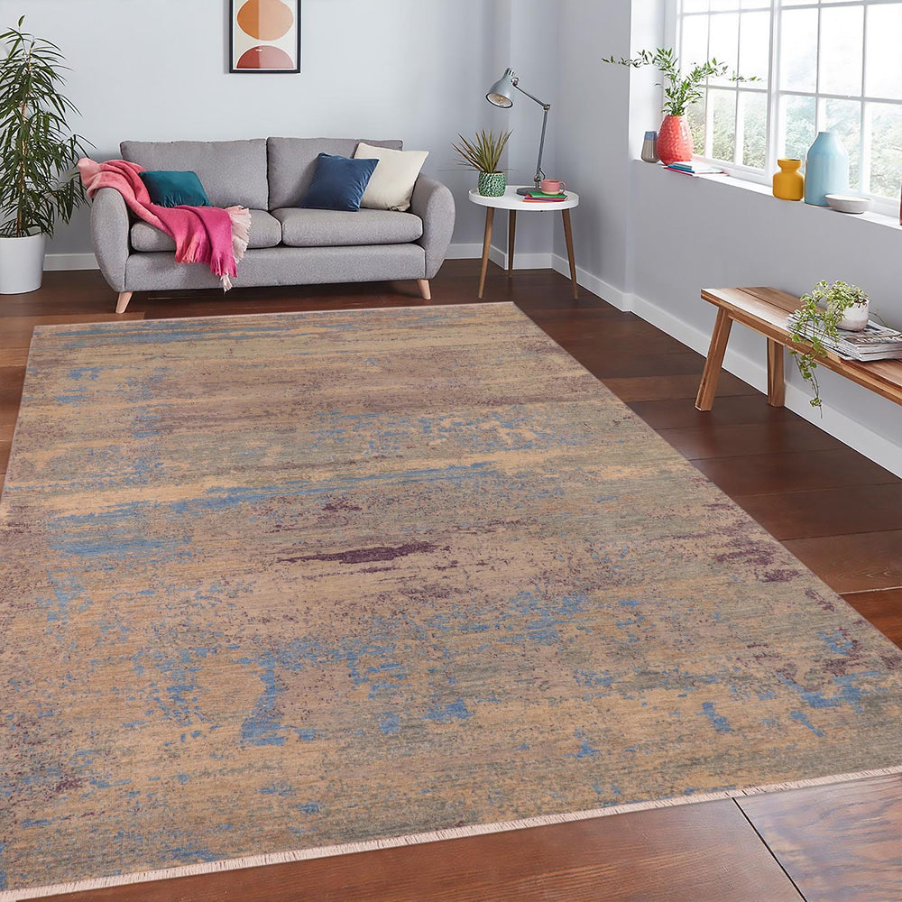 handmade Modern Kafkaz Grey Blue Hand Knotted RECTANGLE 100% WOOL area rug 10' x 14'