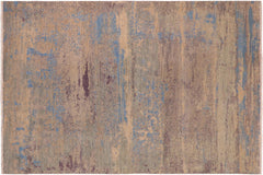 handmade Modern Kafkaz Grey Blue Hand Knotted RECTANGLE 100% WOOL area rug 10' x 14'