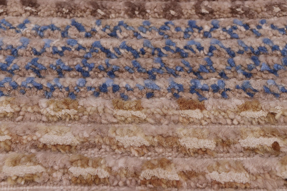 handmade Geometric Moroccan Hi Grey Gold Hand Knotted RECTANGLE 100% WOOL area rug 7' x 10'