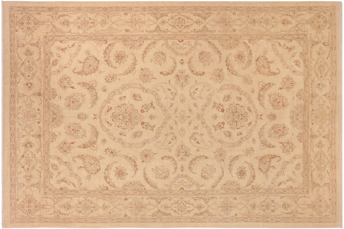 handmade Traditional Kafkaz Beige Brown Hand Knotted RECTANGLE 100% WOOL area rug 10x14