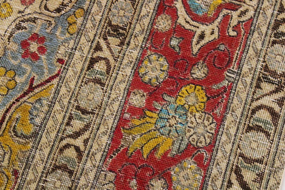 handmade Vintage Hand Painte Blue Red Hand Knotted RECTANGLE 100% WOOL area rug 8' x 12'