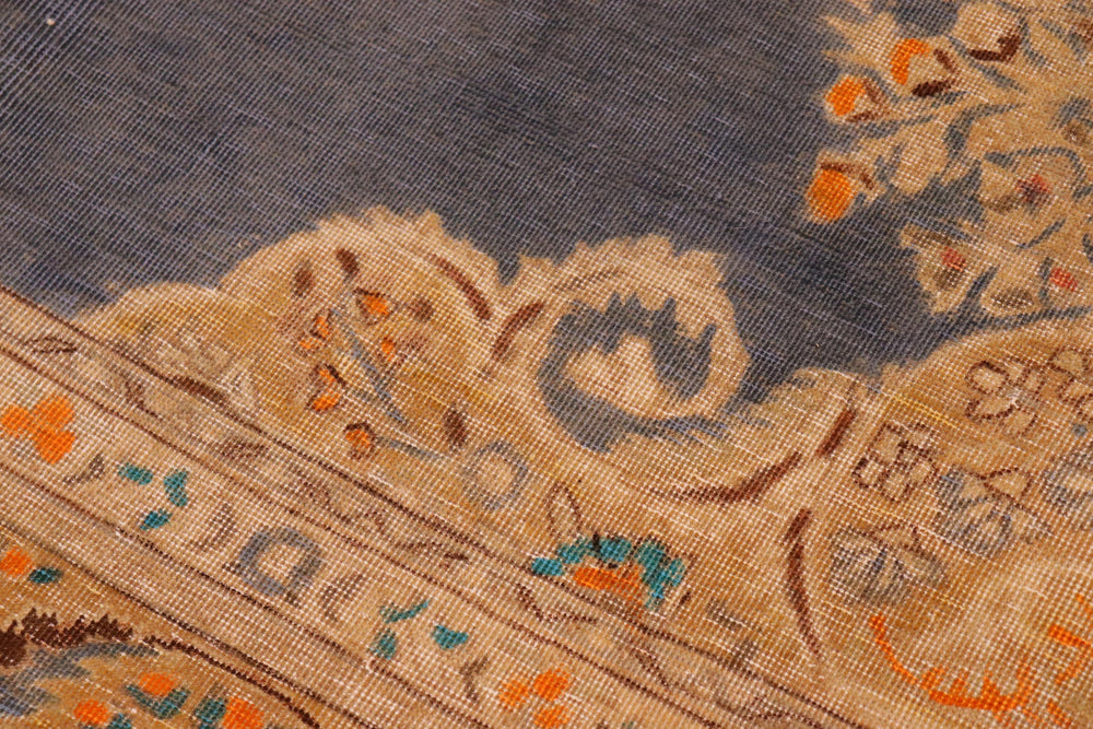 handmade Vintage Hand Painte Grey Gold Hand Knotted RECTANGLE 100% WOOL area rug 10' x 13'