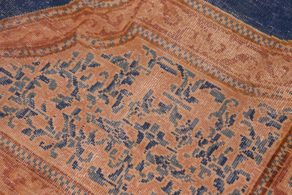 handmade Vintage Vintage Blue Pink Hand Knotted RECTANGLE 100% WOOL area rug 10' x 14'