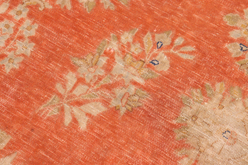 handmade Vintage Vintage Orange Blue Hand Knotted RECTANGLE 100% WOOL area rug 10' x 13'