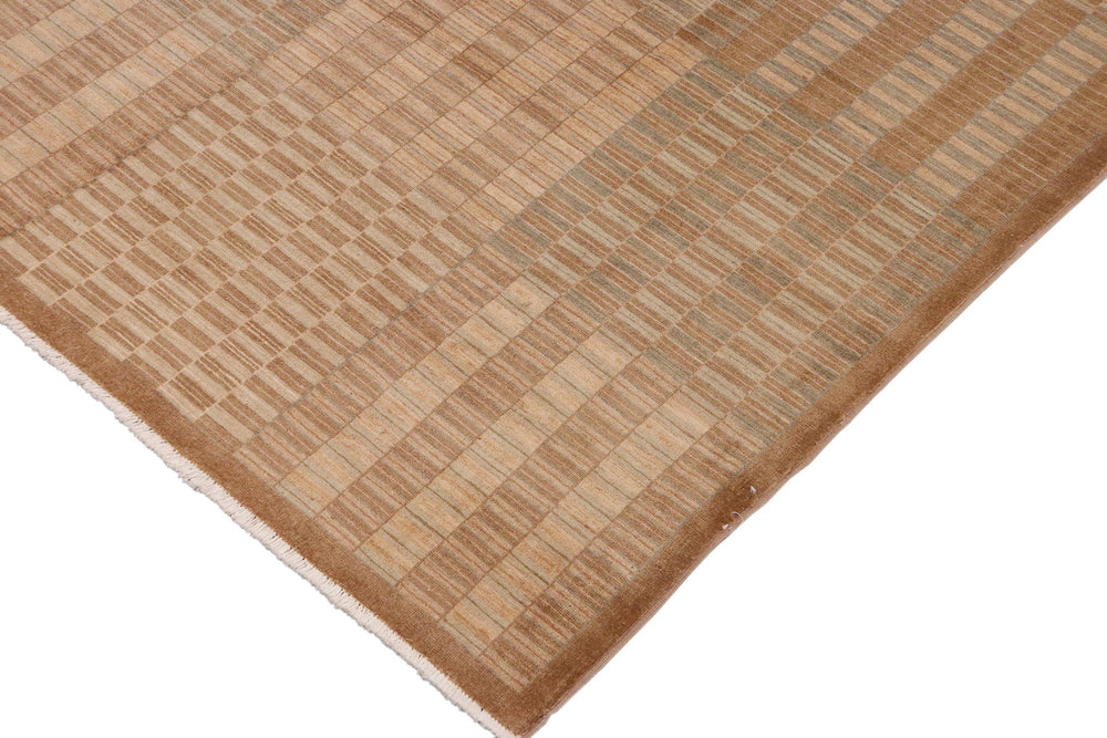 handmade Modern Gabbeh Brown Beige Hand Knotted RECTANGLE 100% WOOL area rug 10' x 13'