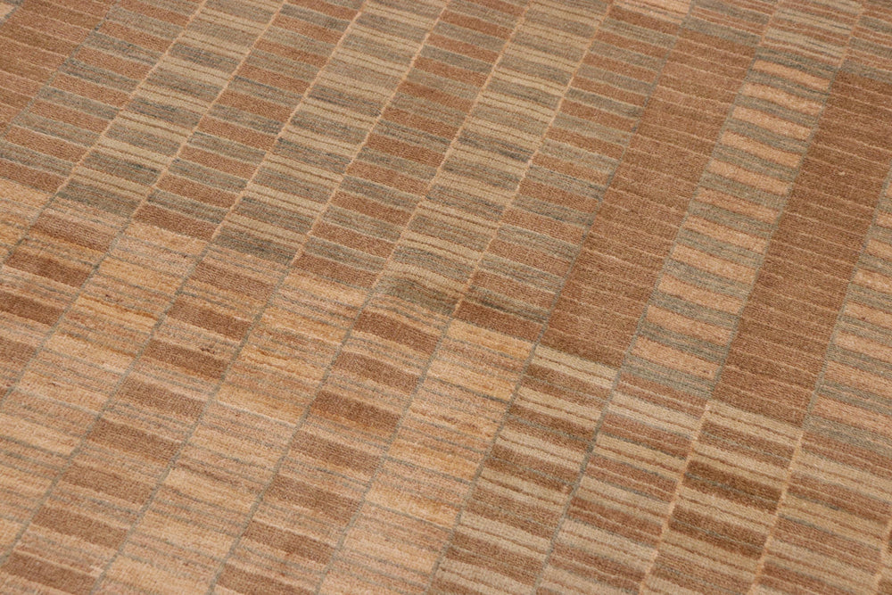 handmade Modern Gabbeh Brown Beige Hand Knotted RECTANGLE 100% WOOL area rug 10' x 13'