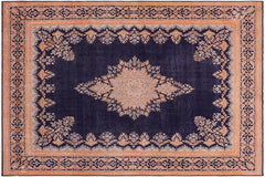 handmade Vintage Vintage Blue Brown Hand Knotted RECTANGLE 100% WOOL area rug 10' x 13'
