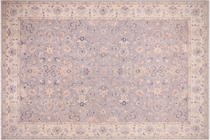 handmade Transitional Kafkaz Grey Ivory Hand Knotted RECTANGLE 100% WOOL area rug 10' x 14'