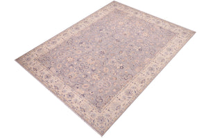 handmade Transitional Kafkaz Grey Ivory Hand Knotted RECTANGLE 100% WOOL area rug 10' x 14'
