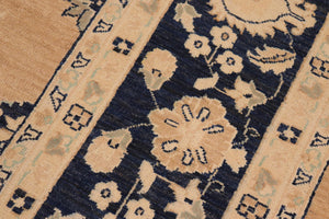 handmade Traditional Kafkaz Brown Blue Hand Knotted RECTANGLE 100% WOOL area rug 10x14