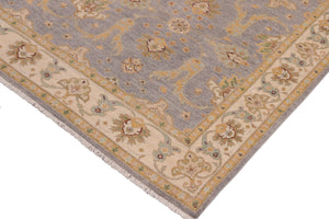 handmade Transitional Kafkaz Lt. Gray Ivory Hand Knotted RECTANGLE 100% WOOL area rug 8' x 10'