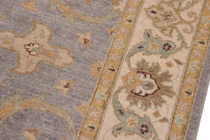 handmade Transitional Kafkaz Lt. Gray Ivory Hand Knotted RECTANGLE 100% WOOL area rug 8' x 10'