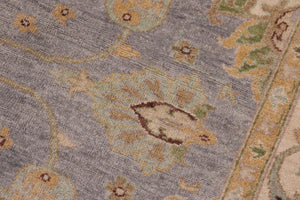 handmade Transitional Kafkaz Lt. Gray Ivory Hand Knotted RECTANGLE 100% WOOL area rug 8' x 10'