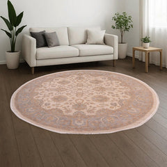 handmade Traditional Kafkaz Ivory Grey Hand Knotted ROUND 100% WOOL area rug 8' x 8'