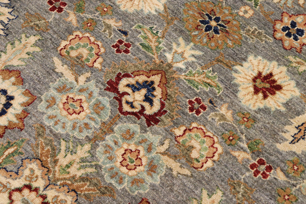 handmade Modern Kafkaz Gray Brown Hand Knotted RECTANGLE 100% WOOL area rug 9' x 11'