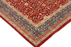 handmade Transitional Kafkaz Red Blue Hand Knotted RECTANGLE 100% WOOL area rug 10' x 14'