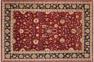 handmade Traditional Kafkaz Red Blue Hand Knotted RECTANGLE 100% WOOL area rug 10x14