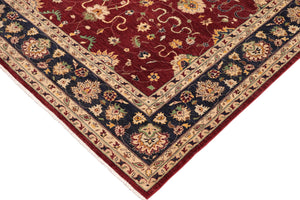 handmade Traditional Kafkaz Red Blue Hand Knotted RECTANGLE 100% WOOL area rug 10x14