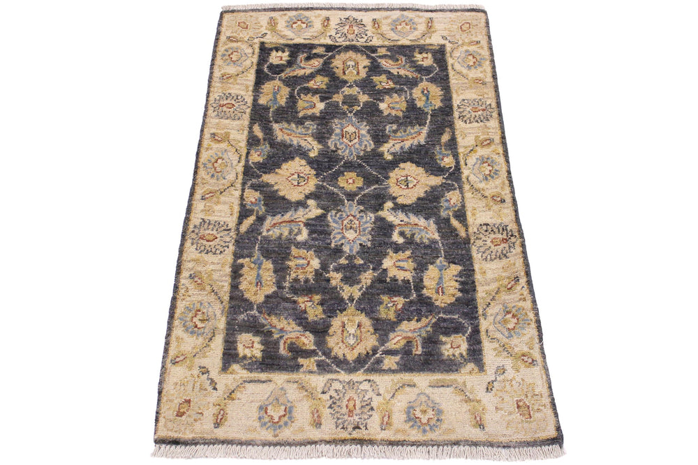 handmade Traditional Kafkaz Grey Ivory Hand Knotted RECTANGLE 100% WOOL area rug 2x3
