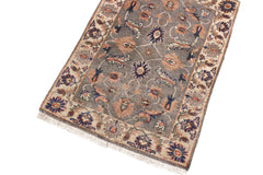 handmade Traditional Kafkaz Grey Ivory Hand Knotted RECTANGLE 100% WOOL area rug 2x3