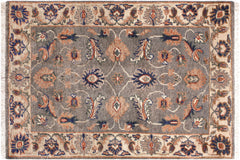 handmade Traditional Kafkaz Grey Ivory Hand Knotted RECTANGLE 100% WOOL area rug 2x3