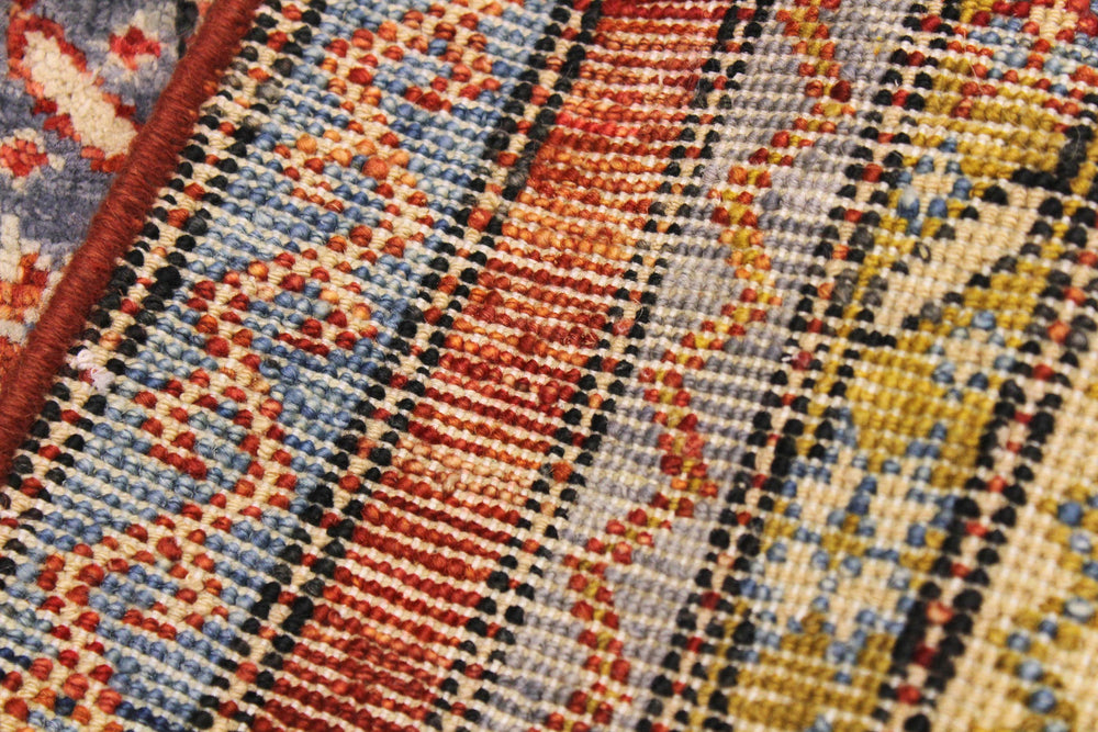 handmade Transitional Shawl Rust Blue Hand Knotted RECTANGLE 100% WOOL area rug 2x3