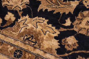 handmade Traditional Kafkaz Blue Tan Hand Knotted RECTANGLE 100% WOOL area rug 10x13