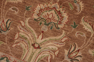 handmade Traditional Kafkaz Brown Tan Hand Knotted RECTANGLE 100% WOOL area rug 10x13