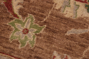 handmade Traditional Kafkaz Brown Tan Hand Knotted RECTANGLE 100% WOOL area rug 10x13