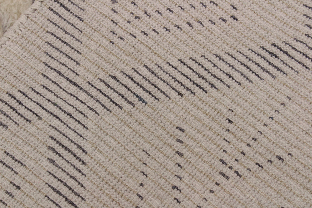 handmade Geometric Moroccan Ivory Grey Hand Knotted RECTANGLE 100% WOOL area rug 4' x 6'