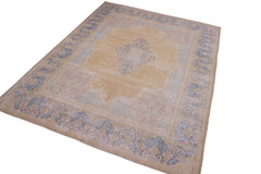 handmade Vintage Vintage Brown Blue Hand Knotted RECTANGLE 100% WOOL area rug 10' x 13'