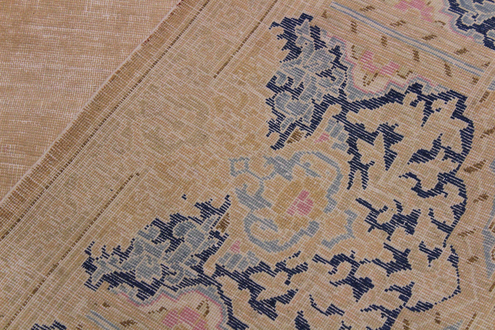 handmade Vintage Vintage Brown Blue Hand Knotted RECTANGLE 100% WOOL area rug 10' x 13'
