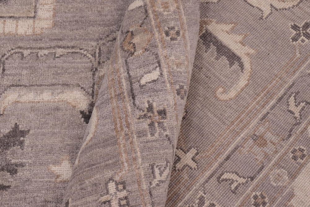 handmade Traditional Kafkaz Grey Ivory Hand Knotted RECTANGLE 100% WOOL area rug 10' x 14'