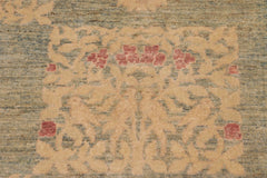handmade Modern Kafkaz Blue Beige Hand Knotted RECTANGLE 100% WOOL area rug 10' x 13'
