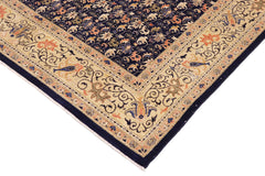 handmade Transitional Kafkaz Blue Gold Hand Knotted RECTANGLE 100% WOOL area rug 10' x 14'