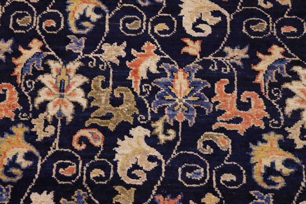 handmade Transitional Kafkaz Blue Gold Hand Knotted RECTANGLE 100% WOOL area rug 10' x 14'