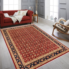 handmade Transitional Kafkaz Red Blue Hand Knotted RECTANGLE 100% WOOL area rug 10' x 14'