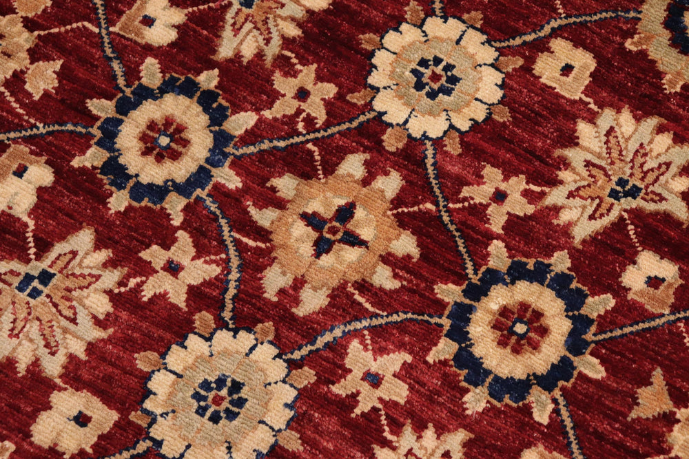 handmade Transitional Kafkaz Red Blue Hand Knotted RECTANGLE 100% WOOL area rug 10' x 14'