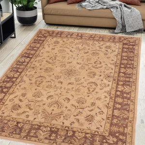 handmade Traditional Kafkaz Tan Brown Hand Knotted RECTANGLE 100% WOOL area rug 10x14