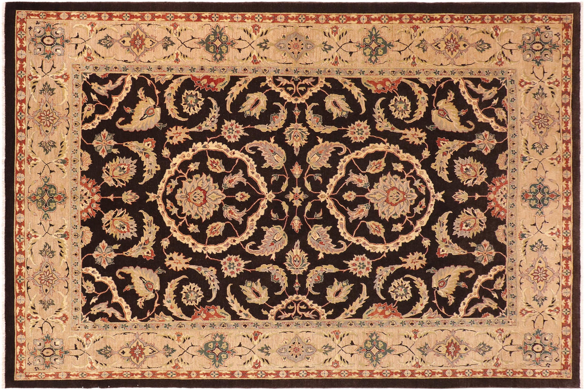 handmade Traditional Kafkaz Brown Tan Hand Knotted RECTANGLE 100% WOOL area rug 10x14