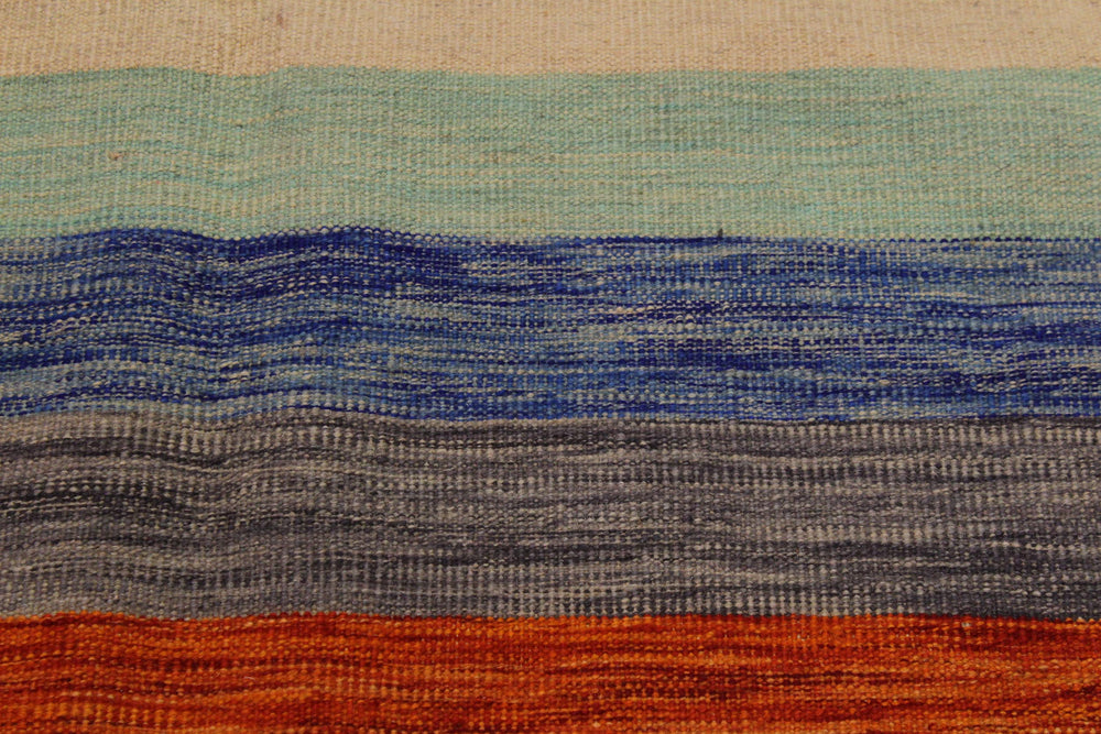 handmade Modern Kilim Grey Purple Hand-Woven RECTANGLE 100% WOOL area rug 7x10
