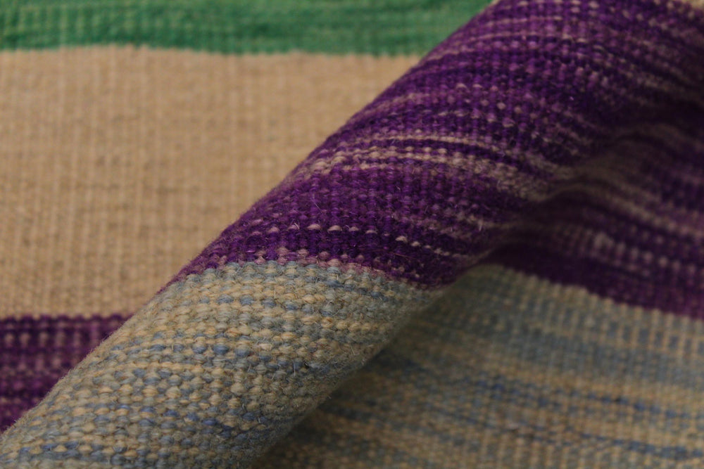 handmade Modern Kilim Grey Purple Hand-Woven RECTANGLE 100% WOOL area rug 7x10