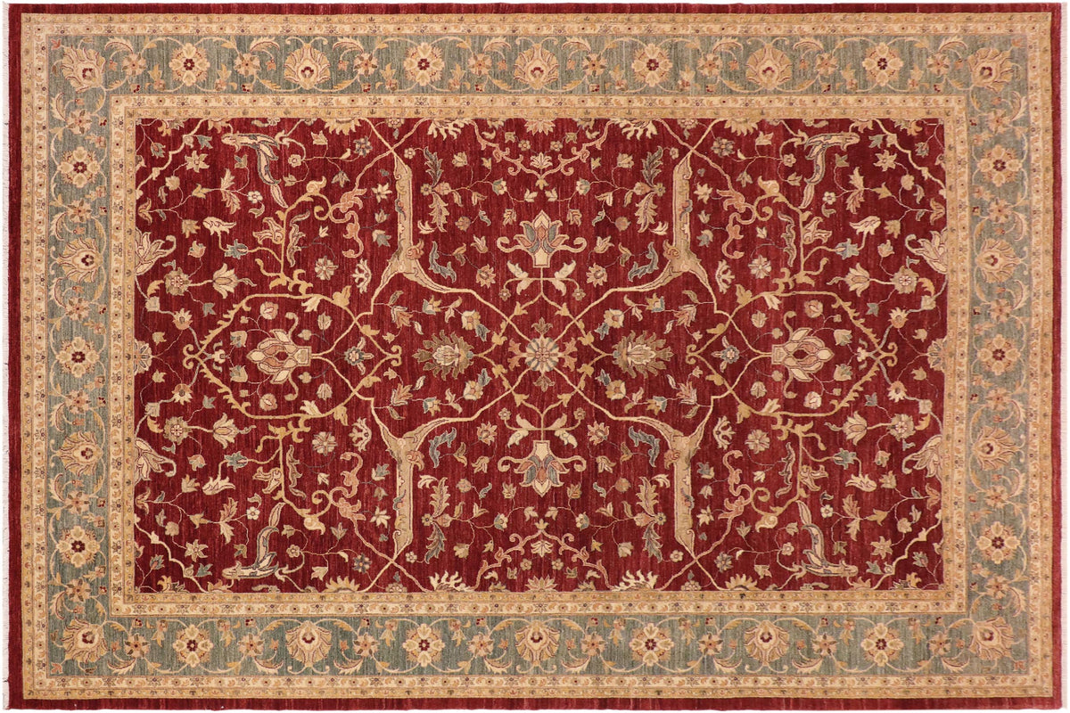 handmade Traditional Kafkaz Red Blue Hand Knotted RECTANGLE 100% WOOL area rug 10x14