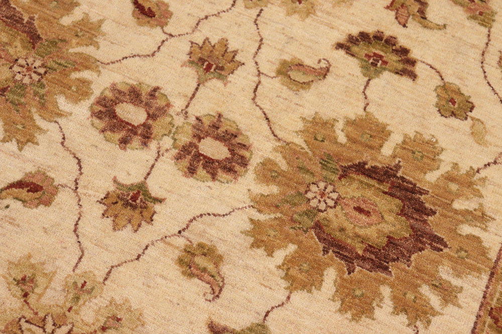handmade Transitional Kafkaz Beige Green Hand Knotted RECTANGLE 100% WOOL area rug 10' x 14'