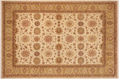 handmade Transitional Kafkaz Beige Green Hand Knotted RECTANGLE 100% WOOL area rug 10' x 14'