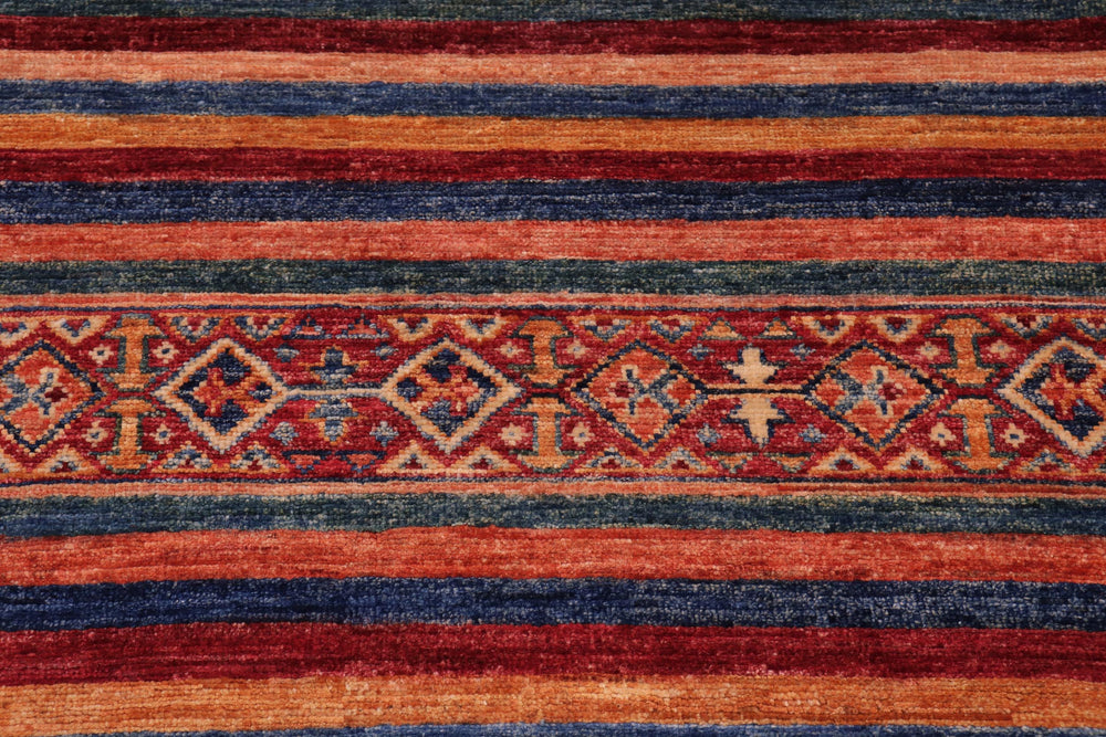 handmade Geometric Kurjean Gold Red Hand Knotted RECTANGLE 100% WOOL area rug 6x8