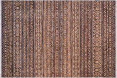 handmade Geometric Kurjean Gray Gold Hand Knotted RECTANGLE 100% WOOL area rug 6x8