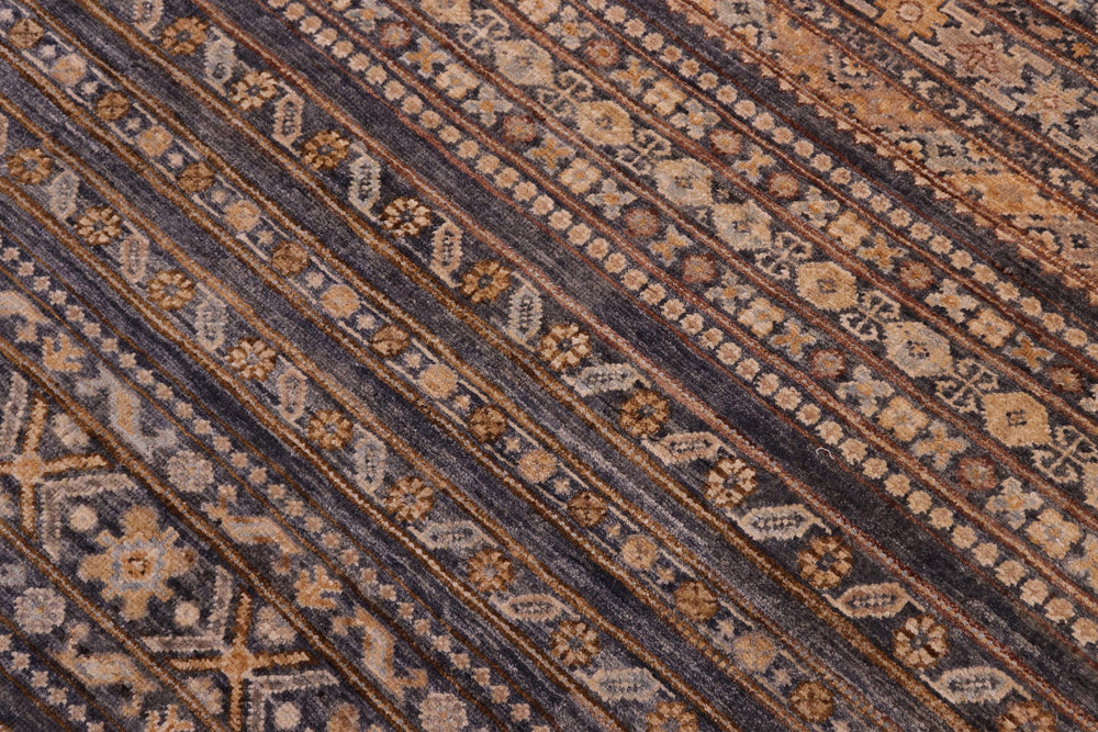 handmade Geometric Kurjean Gray Gold Hand Knotted RECTANGLE 100% WOOL area rug 6x8