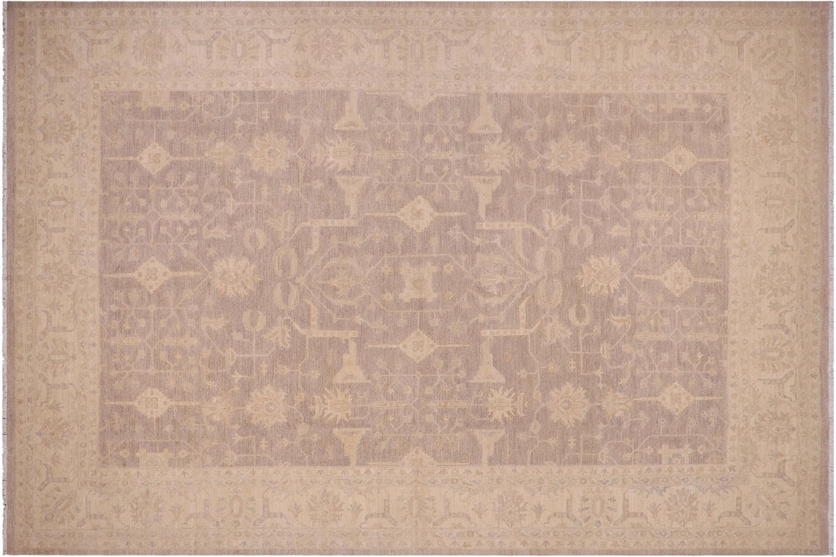 handmade Transitional Kafkaz Gray Beige Hand Knotted RECTANGLE 100% WOOL area rug 10' x 14'