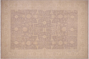 handmade Transitional Kafkaz Gray Beige Hand Knotted RECTANGLE 100% WOOL area rug 10' x 14'